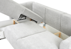 Ecksofa mit Schlaffunktion und Bettkasten, L-form 255x165x91 cm Lola