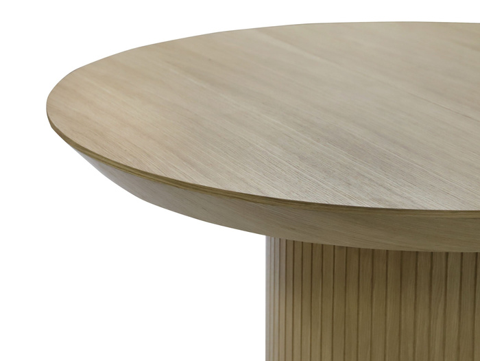 Ausziehbarer runder Tisch mit geriffeltem Tischbein, 130–180 cm, Modell T68