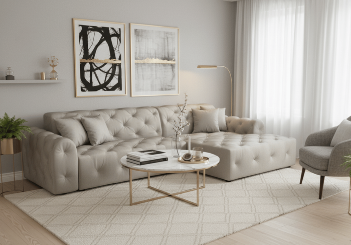 Ecksofa L-form 260x170x80 cm Chesterfield Candi