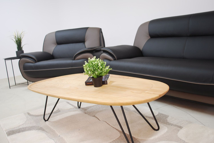 Sofa Set Onyx Set 3-2-1 Couch Set aus Kunstleder Farbauswahl (schwarz-braun)