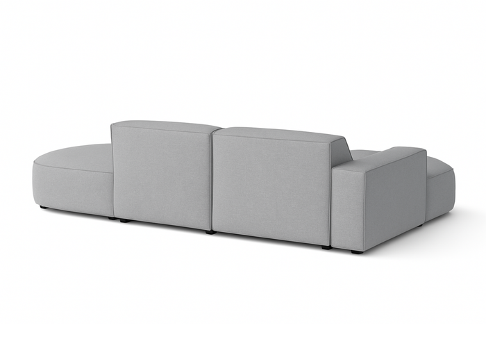 Ecksofa Lucas Beige mit Chromfüßen 284x166x70 cm Hochwertiges Designsofa
