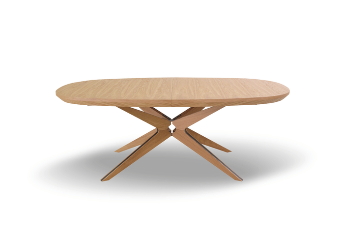 Ovaler Klapptisch aus Eiche 110 cm x 200-300 cm T79