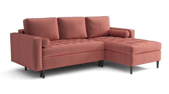 Ecksofa L-Form mit Schlaffunktion und Bettkasten 240x175x96 cm Moris