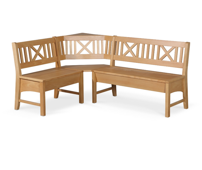 Küchen Kollektion Essgruppe Frühstückecke Holz Buche Eckbank Kuchenbank 175x175 cm Massivholz Merlin
