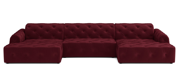  Luxus Ecksofa mit gesteppter Polsterung U-form 390x170x80 cm Candi
