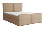Boxspringbett mit Topper und Bettkasten, Polsterbett, Doppelbett, Bett 140x200 cm Calipso  Braun