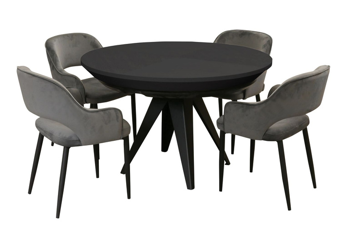 Runder Tisch, Holzplatte, Metallgestel T 49