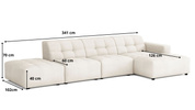Modulare Ecksofa L-form Bergi 341x166x70 cm