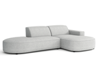 Ecksofa Lucas Beige mit Chromfüßen 284x166x70 cm Hochwertiges Designsofa