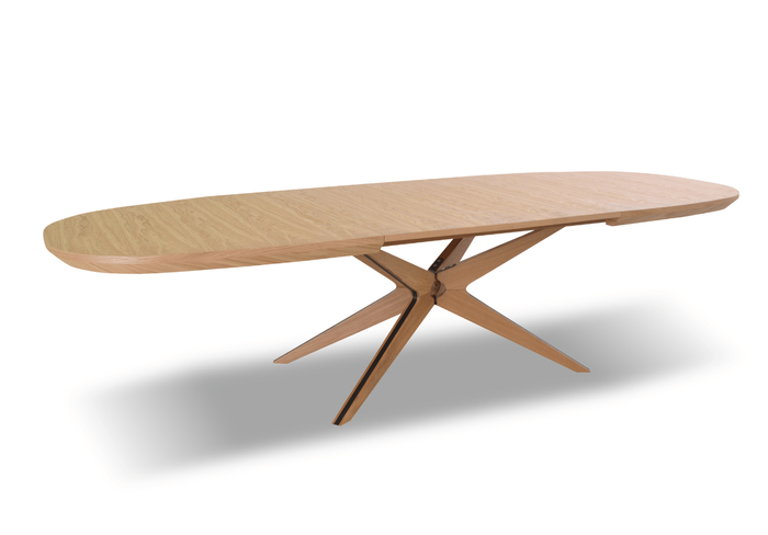 Ovaler Klapptisch aus Eiche 110 cm x 200-300 cm T79