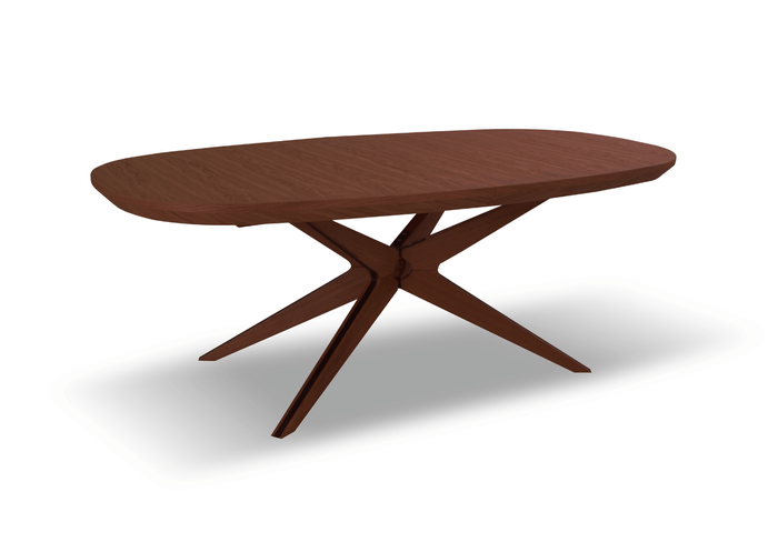 Ovaler Klapptisch aus Eiche 110 cm x 200-300 cm T79