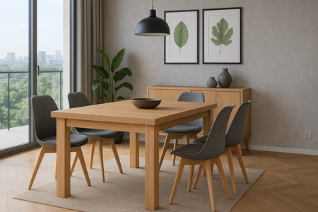 Großer, rechteckiger, ausziehbarer Tisch 90 cm x 200-500 cm T52