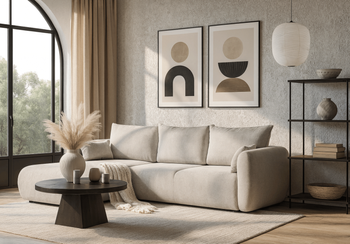 Ecksofa mit Schlaffunktion und Bettkasten, L-form 255x165x91 cm Lola