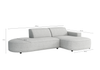 Ecksofa Lucas Beige mit Chromfüßen 284x166x70 cm Hochwertiges Designsofa