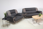 Sofa Set Onyx Set 3-2-1 Couch Set aus Kunstleder Farbauswahl (schwarz-braun)