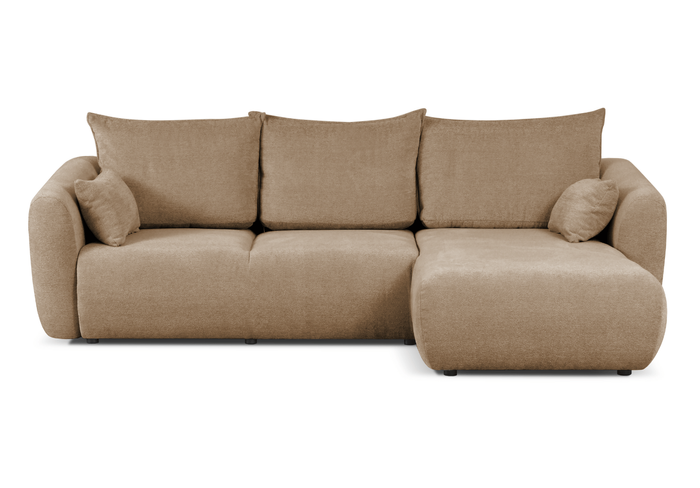 Ecksofa mit Schlaffunktion und Bettkasten, L-form 255x165x91 cm Lola