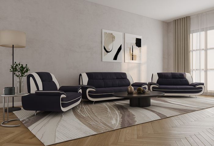 Sofa 3-Sitzer Couch Kunstleder ONYX 198x87x89 cm Kunstledersofa 3-er 