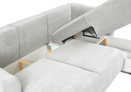 Ecksofa mit Schlaffunktion und Bettkasten, L-form 255x165x91 cm Lola