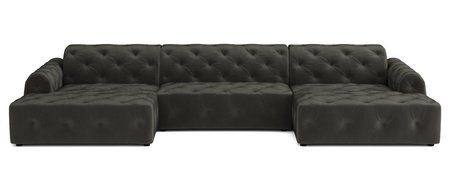  Luxus Ecksofa mit gesteppter Polsterung U-form 390x170x80 cm Candi