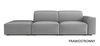 Sofa mit Hocker, 3-Sitzer 262x102x70 cm