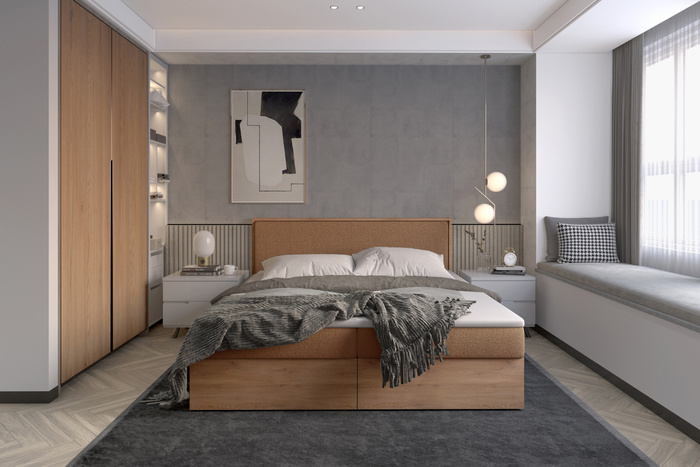 Polsterbett Doppelbett 140x200 mit Bettkasten und Komfort Matratze H3 – Modernes Boxspringbett Bettgestell LIVANO mit Stauraum für Schlafzimmer