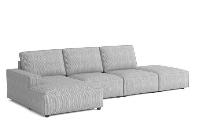 Modulare Ecksofa Links 341x166x90 cm L-form Fergi 