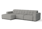 Modulare Ecksofa L-form Rechts Bergi 284x166x70 cm Creme