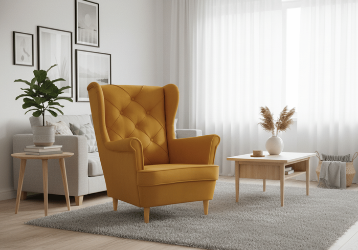 Rio gesteppter Sessel im skandinavischen Stil