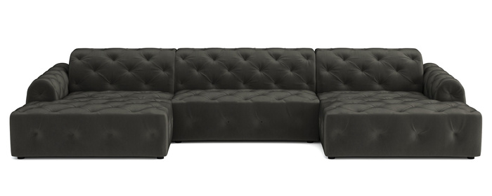 Luxus Ecksofa mit gesteppter Polsterung U-form 390x170x80 cm Candi