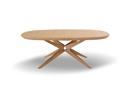 Ovaler Klapptisch aus Eiche 110 cm x 200-300 cm T79