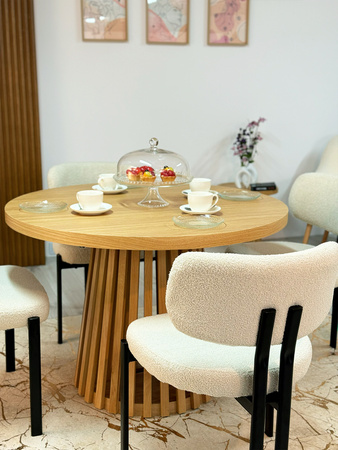 Runde Tisch, Holztisch, Esstisch, Klapptisch 110-210 cm T-77