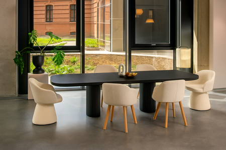 Tisch, Esstisch Auf Gerillten Beinen T71