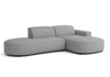 Ecksofa Lucas Beige mit Chromfüßen 284x166x70 cm Hochwertiges Designsofa