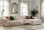 Modulare Ecksofa L-form Rechts Bergi 284x166x70 cm Creme