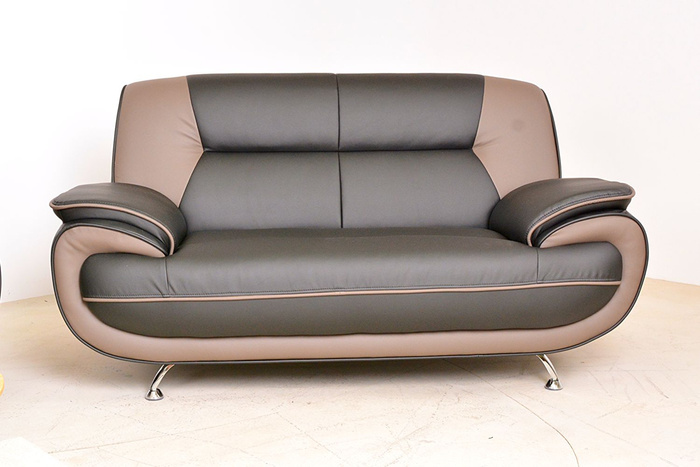 Sofa Set Onyx Set 3-2-1 Couch Set aus Kunstleder Farbauswahl (schwarz-braun)