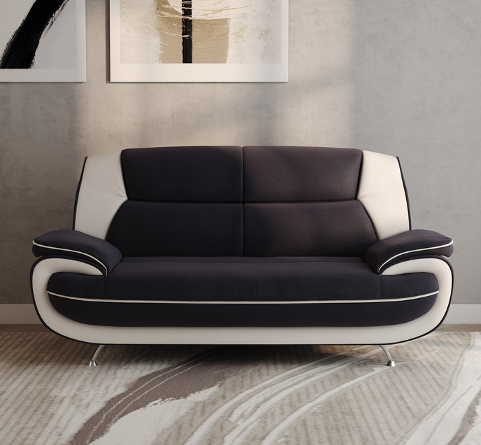 Sofa 2-Sitzer Couch Kunstleder Industrieleder 168x87x89 cm Onyx