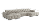  Ecksofa U-form mit eleganter Steppung CANDY 390x170 cm