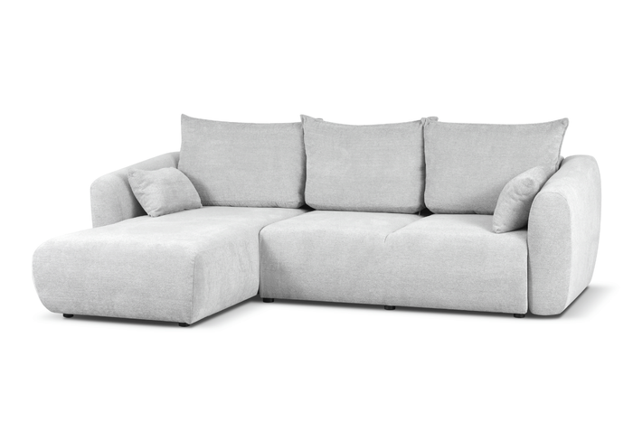 Ecksofa mit Schlaffunktion und Bettkasten, L-form 255x165x91 cm Lola