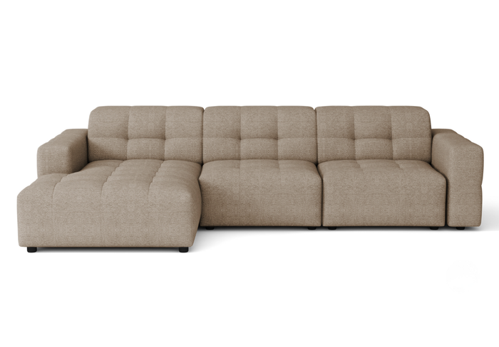 Modulare Ecksofa L-form Rechts Bergi 284x166x70 cm Creme