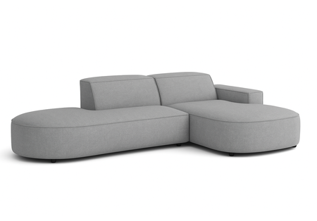 Ecksofa Lucas Beige mit Chromfüßen 284x166x70 cm Hochwertiges Designsofa