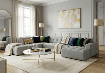 Ecksofa U-form links 364x262x70 cm modular Sofa Bergi