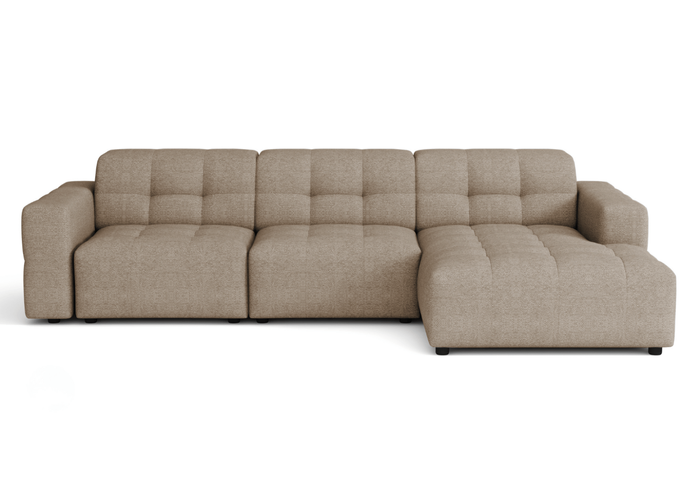 Modulare Ecksofa L-form Rechts Bergi 284x166x70 cm Creme